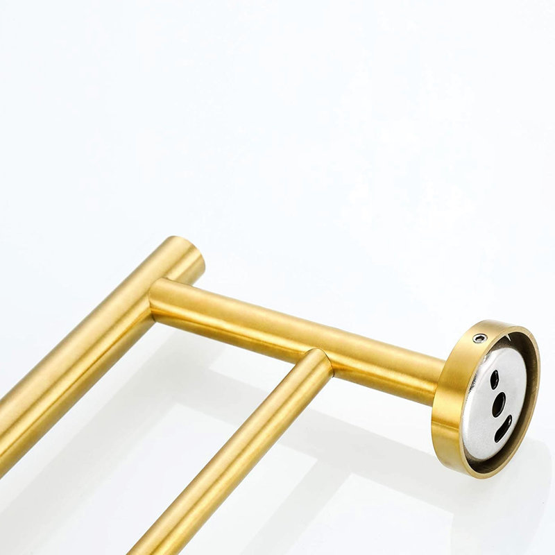 Bathroom Towel Rack  5  - Brushed Gold Aluminium Finish Strong And For Bath, Bed, Laundry, Kitchen Simple Install Procedure 5 Build , Rust- Different Rooms Easy Installation Directions