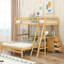 Lit simple superposé simple avec bureau intégré et trois tiroirs, naturel (ancien sku: SM000709AAD)