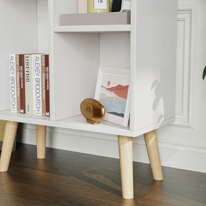 Bibliothèque Marlik, (5 tablettes) H 36,5 po x l 19,7 po x P 9,4 po, Blanc grandiose