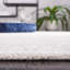 Tapis bleu / ivoire en coton / laine / coton touffeté à la main Gorete-860564622