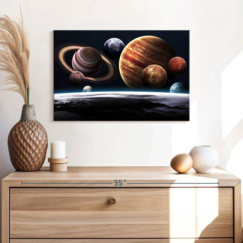 Oberle vue des planètes depuis la terre, H 8 po x l 12 po