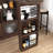 Bar Cabinet With Rotating Top, Counter Height Dining Cabinet With Storage Space And 2 Ribbed Glass Door For Kitchen, Walnut