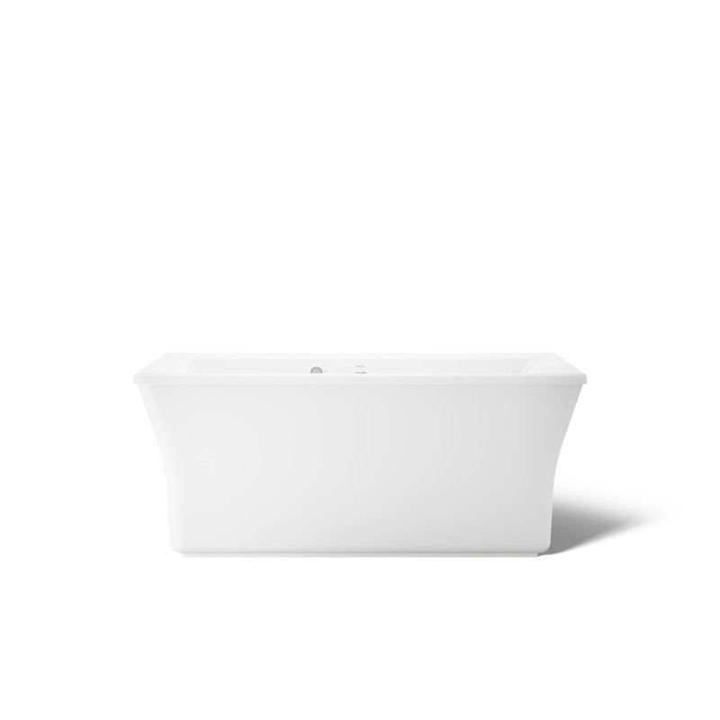 Stargaze 60-in X 30-in Freestanding Bath with Bask Heated Surface and Fluted Shroud, White