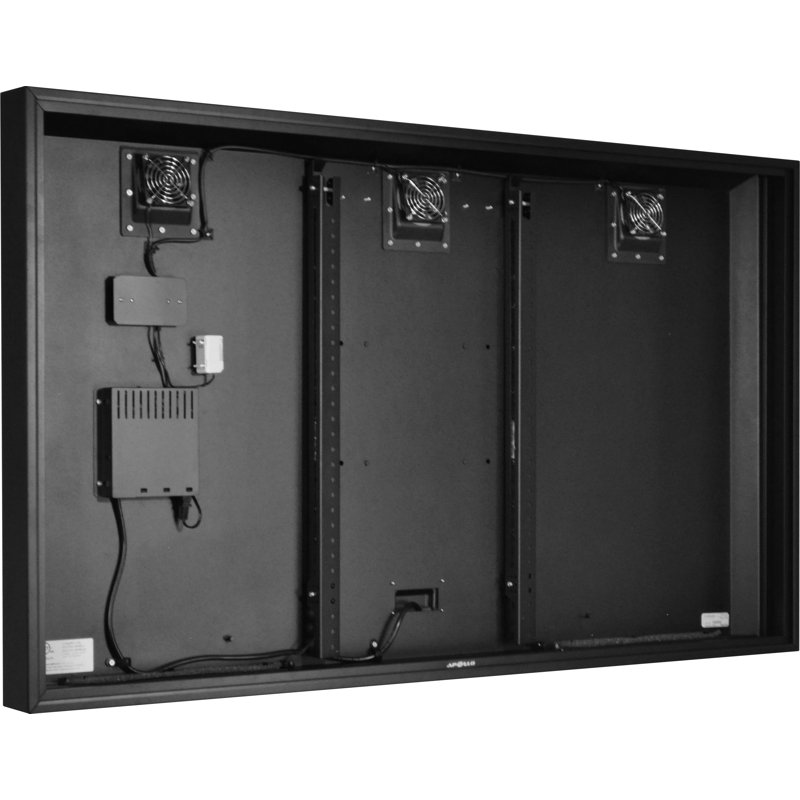 Black Powder Coated Aluminum Outdoor TV Enclosure for 60"-65" TVs
