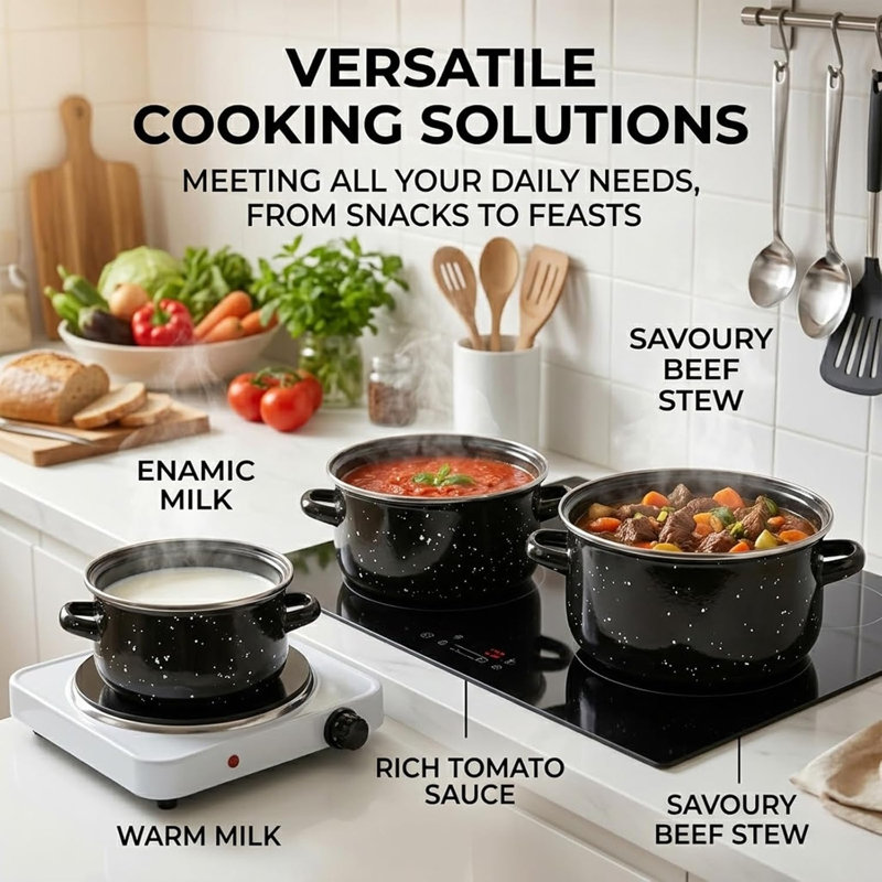 Cookware Sets 5 - Piece Non-Stick Enamelware Cookware Set