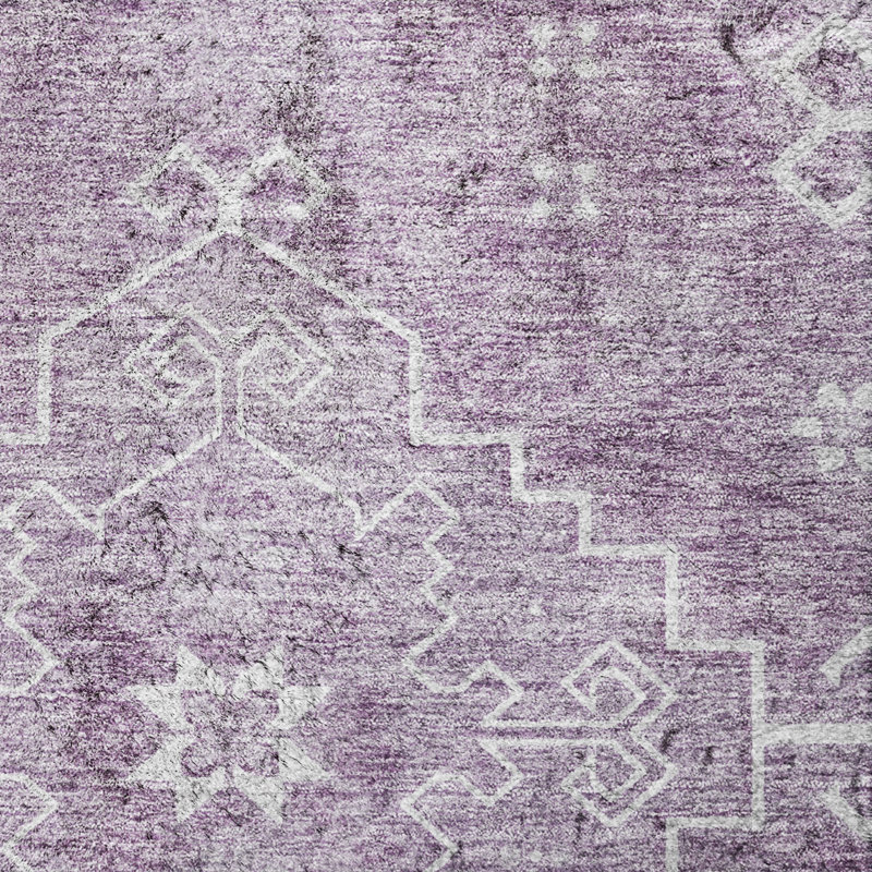 Tapis oriental à poils longs de qualité supérieure lavable à la machine ADS847, Lavender, 9 pi x 12 pi