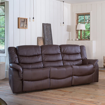 Sartor 3 Seater Reclining Faux Leather Sofa