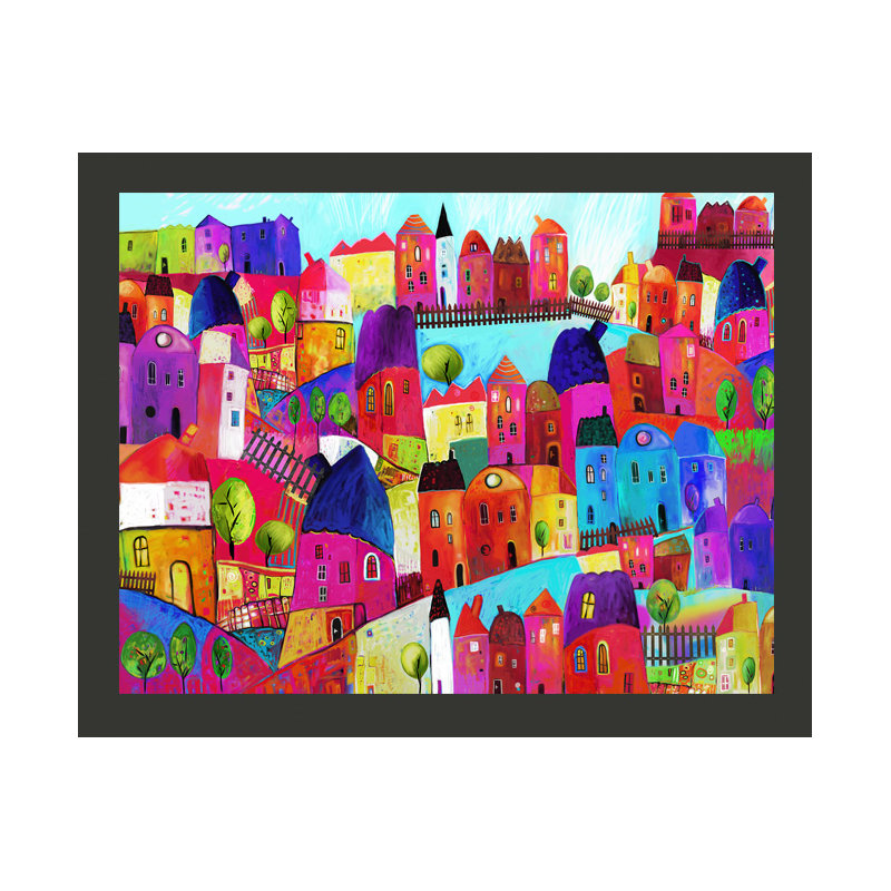 Rainbow-Hued Town 270cm x 350cm Wallpaper, 200 cm x 154 cm