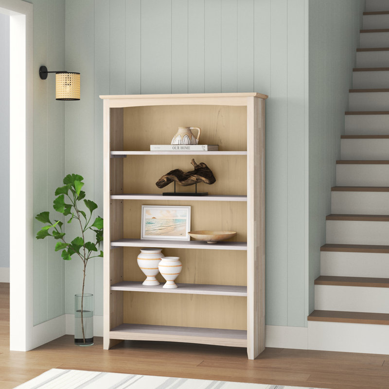  Bibliothèque en bois massif Derren, (5 tablettes) H 60 po x l 38 po x P 12,3 po