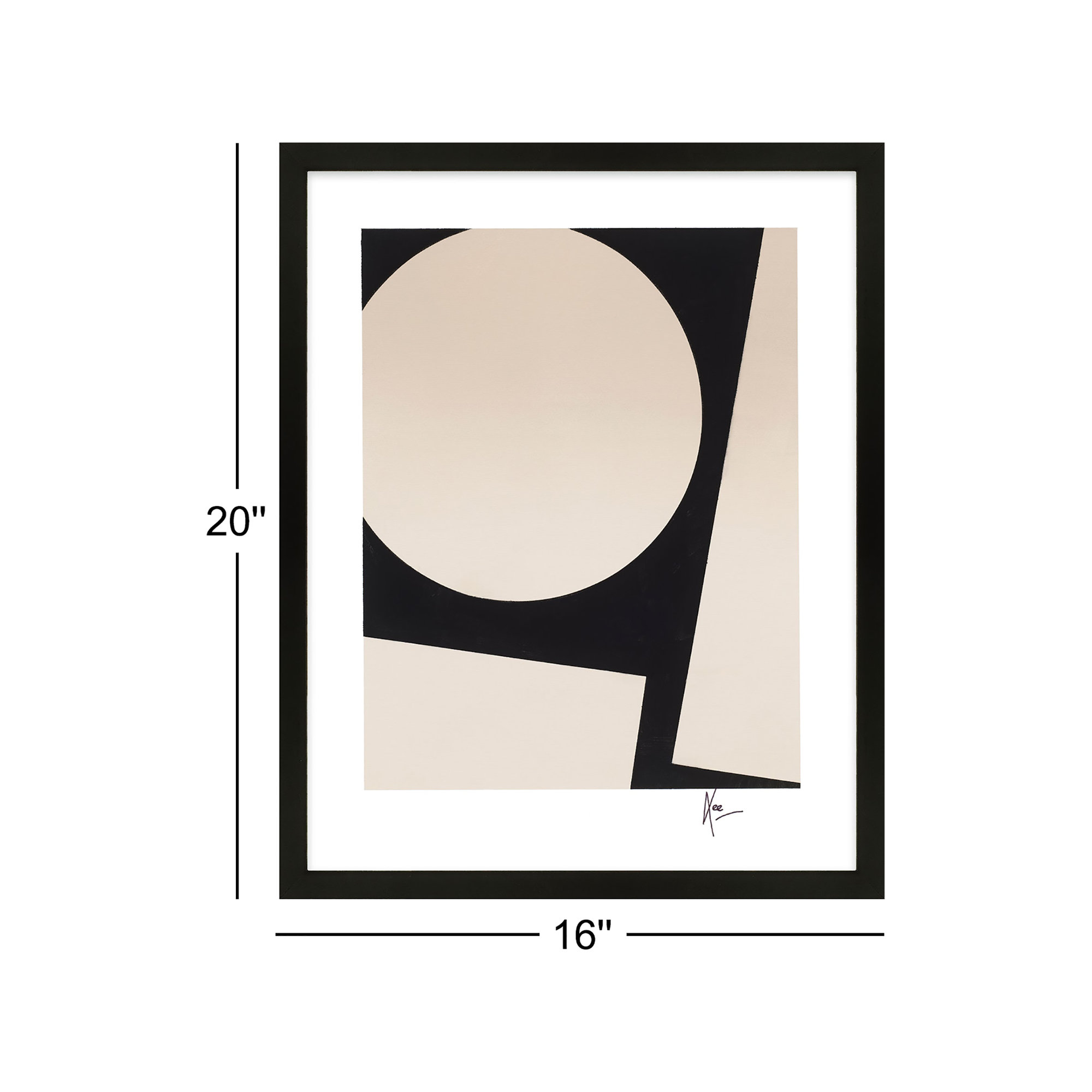 You And Me 2 by Lee Lessem, 20" H x 16" W x 1.25" D, Black