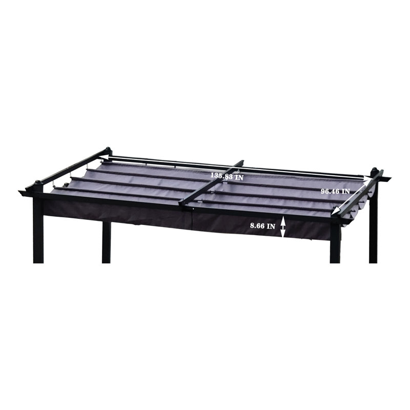Toile de rechange pour pergola 4 x 3 m (13 x 10 pi) - Gris protégé, montage facile, imperméable et résistant aux UV