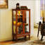 Vitrine lumineuse avec tablettes réglables, dossier en miroir et portes en verre trempé pour un rangement et une présentation élégants