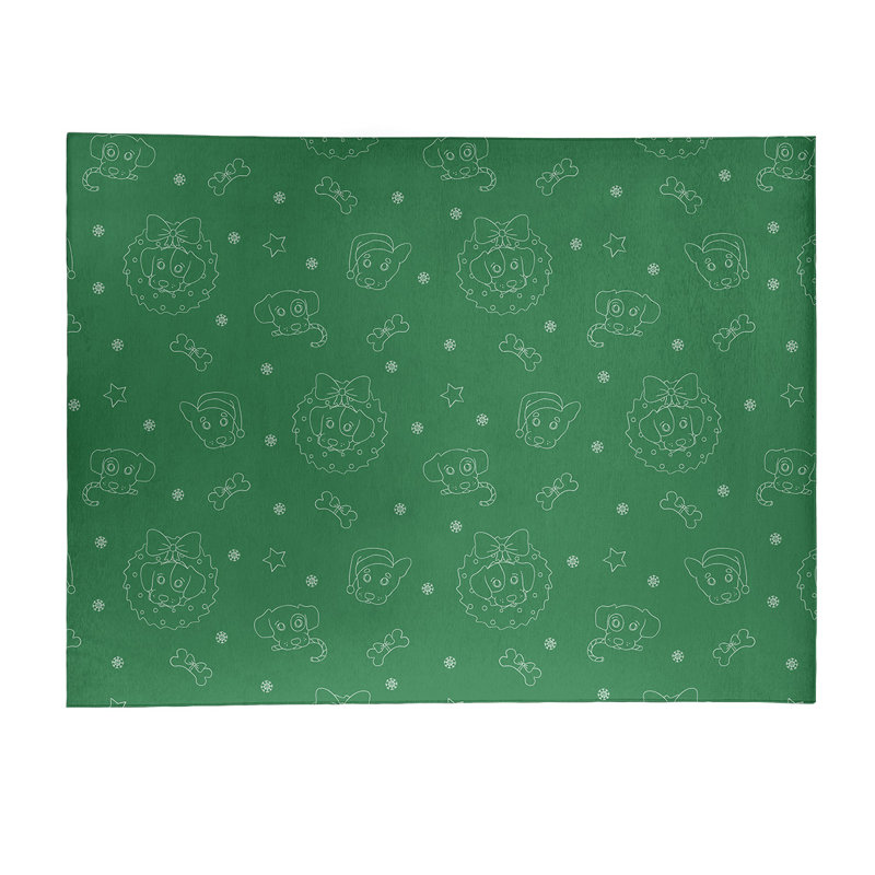 Tapis de zone verte fait main, Rectangle 9 pi x 12 pi