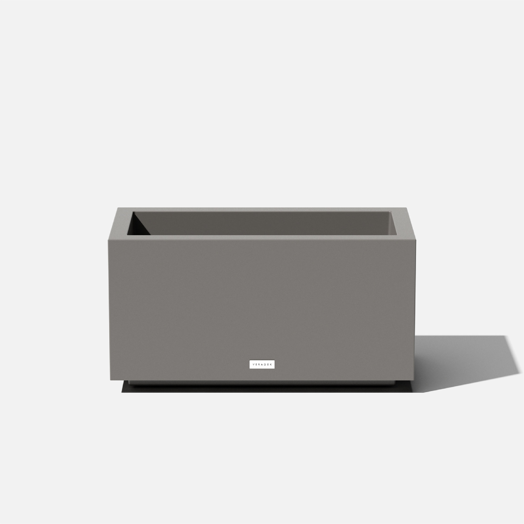 Block Series Long Box Planter, 13.25” H x 24.75” W x 11” D, Gray