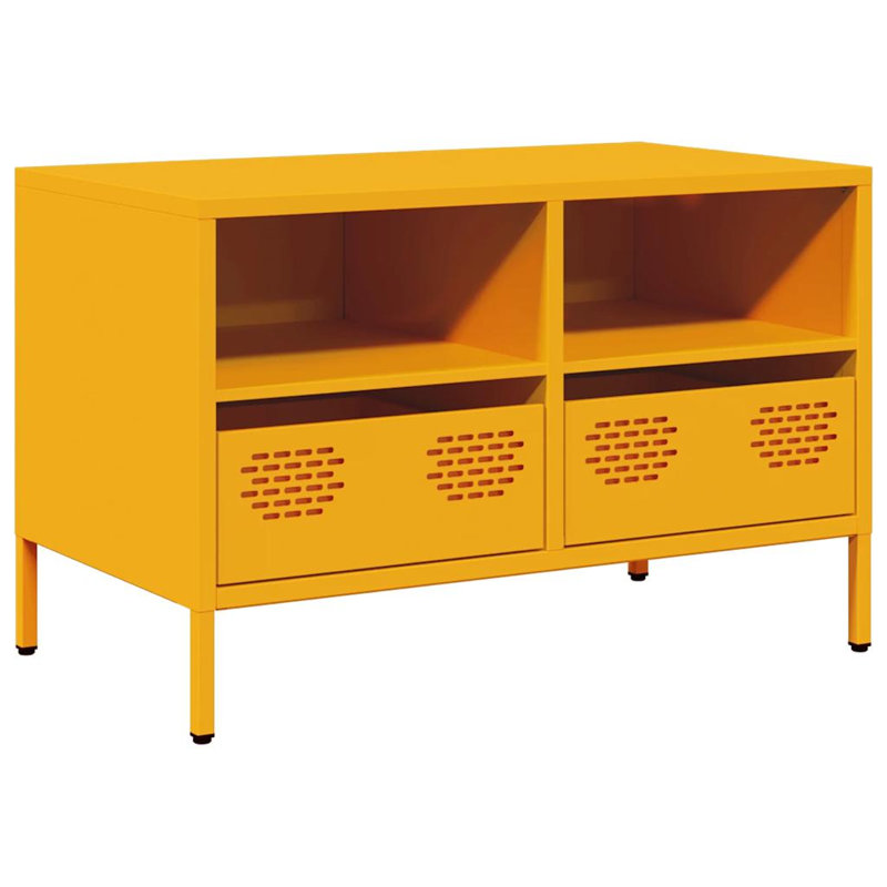 Athanasius Unfinished TV Stand for TVs up to 24", Mustard Yellow, 68cm