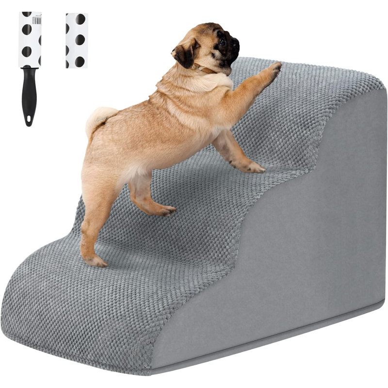 Dilveer Stairs With 3 Steps, Grey