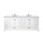 Ensemble de meuble-lavabo double avec plateau en marbre de culture et robinet-110821787