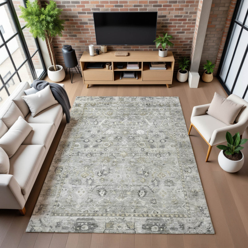 Premium Machine Washable Maag AMF1772 Global Rug, Rectangle 10' x 14'