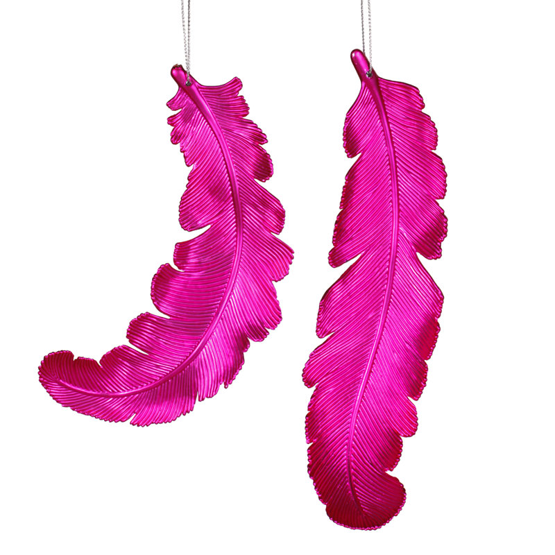 Ornement de Noël incassable de plume, Cerise Rose