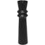 Grand vase décoratif noir en métal noir cannelé Art Déco, 8 po x 8 po x 32 po-1640978046-1640978044