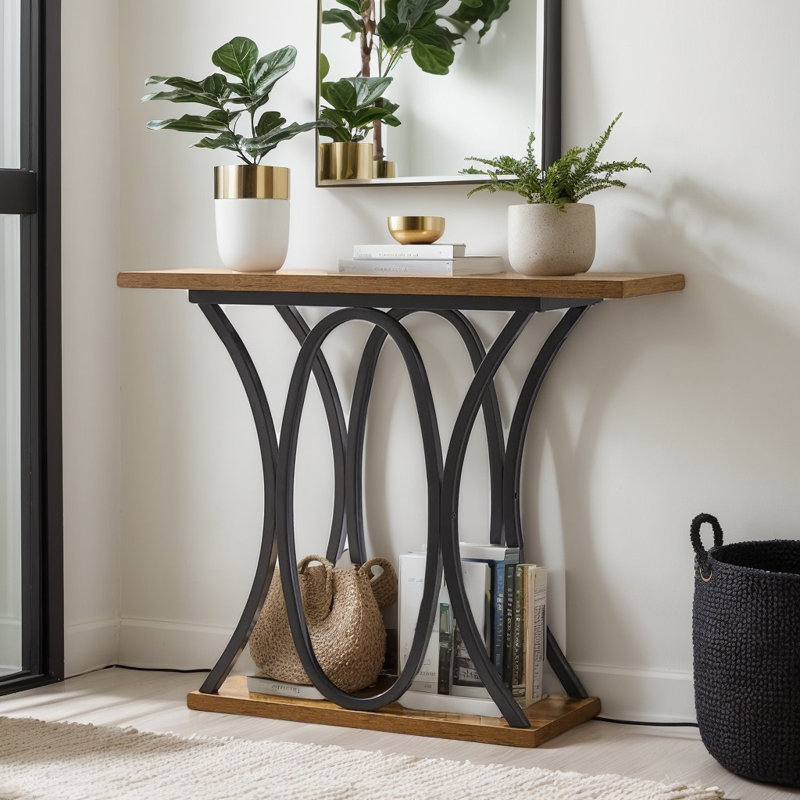 Console 40 po, Brun / Noir