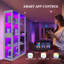 Vitrine 63 po avec portes en verre, application et vitrine à télécommande RVB avec synchro musicale-910104042