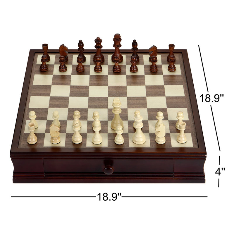 Prodigy 19-in Wooden Chess and Checkers Set