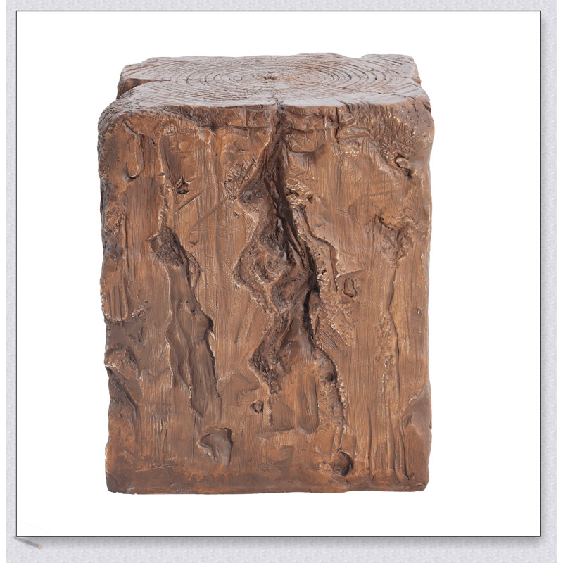 Amira Outdoor And Indoor Stump Shape MGO Side Table, Weather-Resistant And Eco-Friendly Decorative Accent
