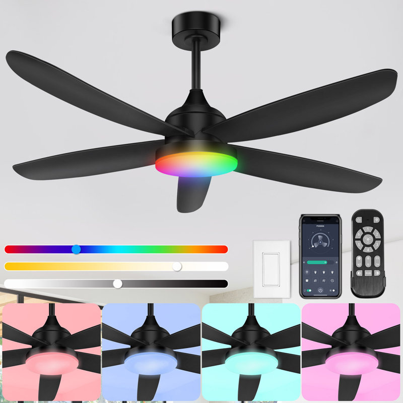 42" RGB Ceiling Fan With Led Light and Remote/App Control
