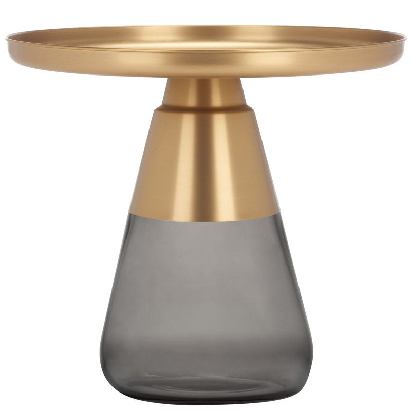 End Table, Gray, Antique Brass