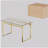 51" Modern Minimalist Rectangular Glass Dining Table for 4-6 with 0.31" Tempered Glass Tabletop and Golden Chrome Metal Legs-552679393