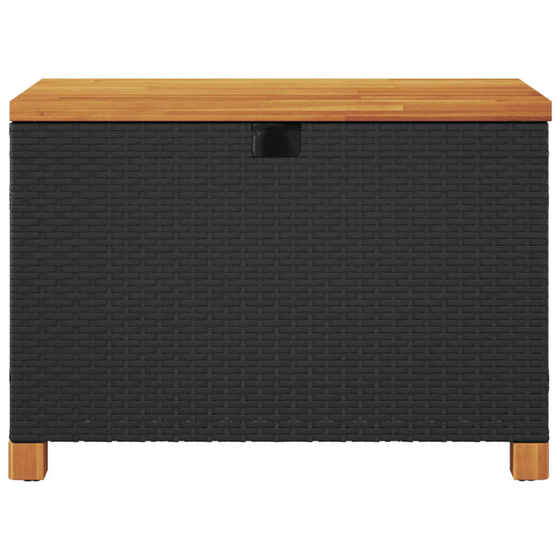 Boîte de terrasse pour patio en osier, H 18,9 po x l 31,5 po x P 15,7 po, Noir