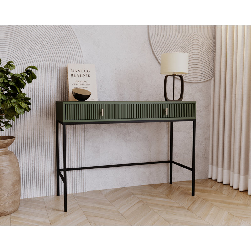 Maggiore Dressing Table, Green/Black/Gold