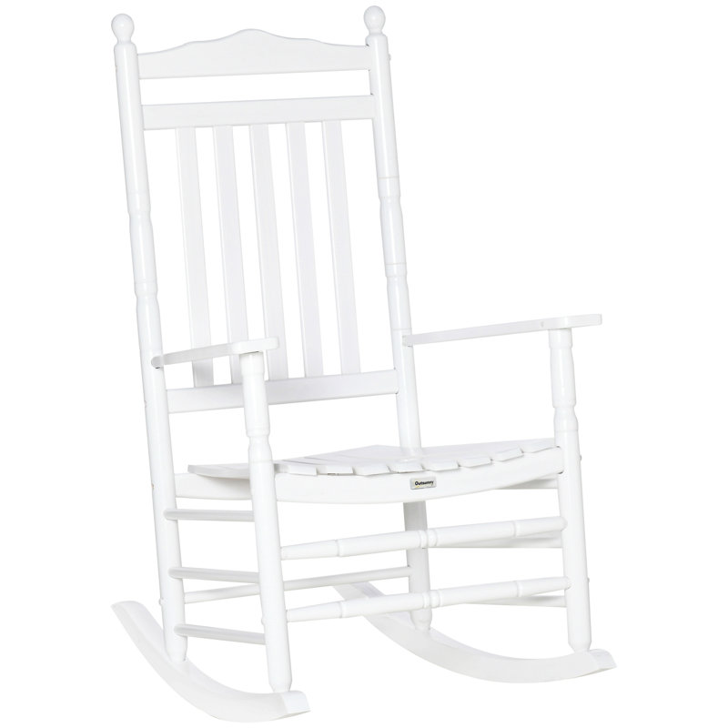 Chaise berçante à haut dossier Traditional, Blanc