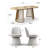 6 - Person Dining Table Sets With Extendabe Oval Table & 6 Upholstered Fabric Swivel Chairs