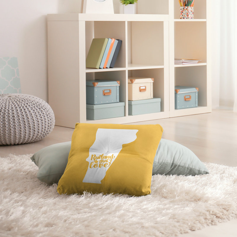 Coussin de plancher touffeté, 26 po x 26 po, Jaune, Rutland