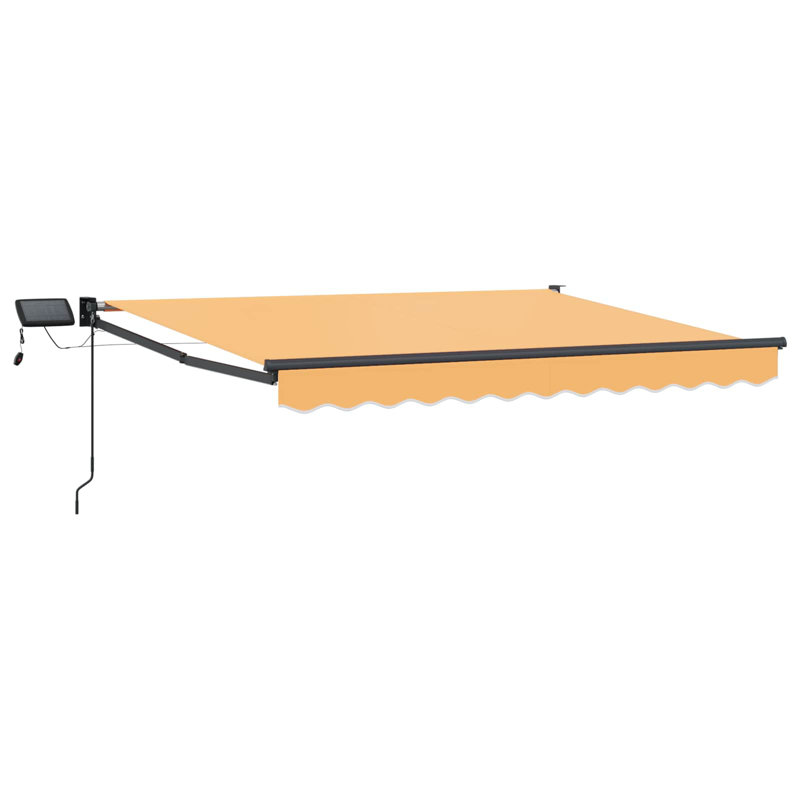 VidaXL Polyester Cover Retractable Patio Awning, Sand/Black, 165" H x 250" W x 200" D, Solid Color