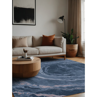 Tapis bleu lavable à la machine