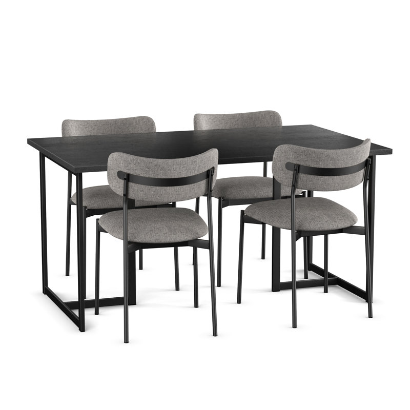 Ensemble de salle à manger rectangulaire L 60 po x l 36 po Mindy, Gris, Gris
