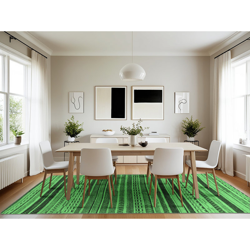 Kefira Washable Geometric Indoor Rug, Rectangle 7' x 7'4"