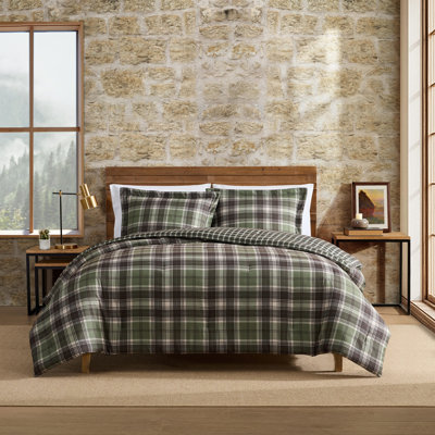 Eddie Bauer Lakeshore Plaid Reversible Green Comforter Set