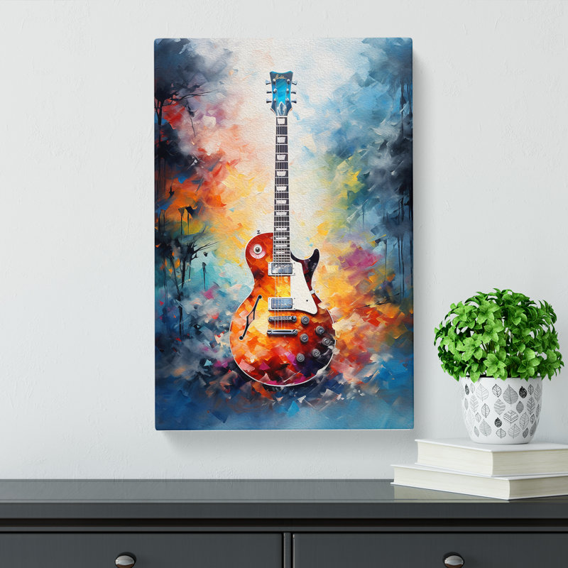 Electric Guitar Impressionism - Wrapped Canvas, 50cm H x 35cm W x 3cm D