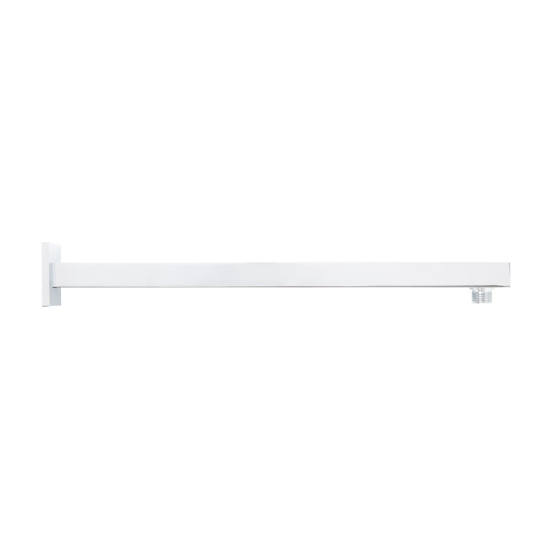 Signature Hardware 18" Modern Square Wall Mount Shower Arm with Flange, Chrome