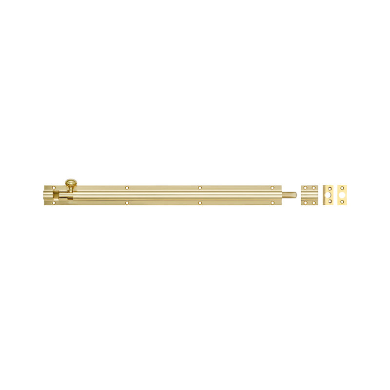 Architectural Barrel Bolt, 45cm H x 3.8cm W x 1.5cm D, Polished Brass