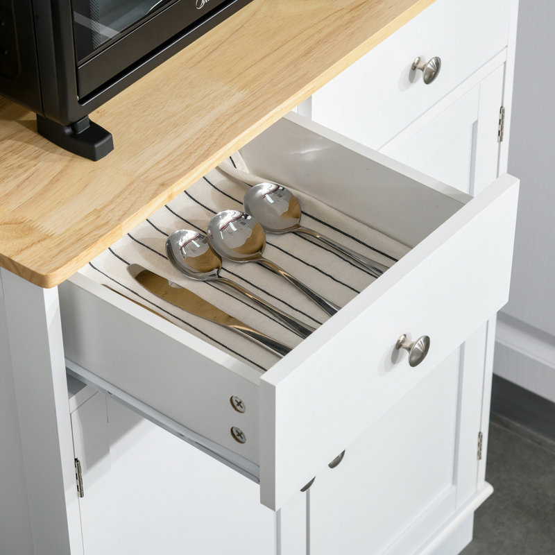 Freestanding 67" Kitchen Buffet with Hutch, Pantry Cabinet with Microwave Stand, Adjustable Shelf, 2 Drawers, Cupboard, White