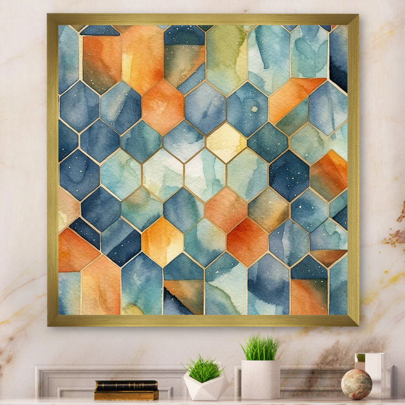 Réflexions apaisantes scandinaves - reproductions d'art mural scandinaves, Cadre doré simple, H 24 po x l 24 po x P 1 po