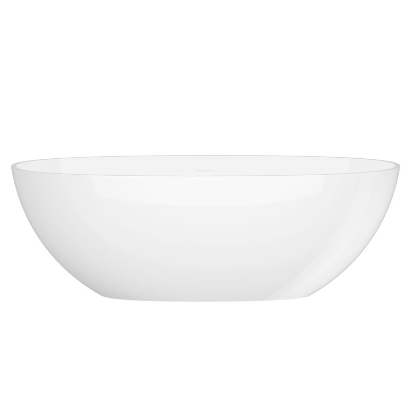 Baignoire de trempage autoportante en résine de 65 po x 30 po, Blanc lustré