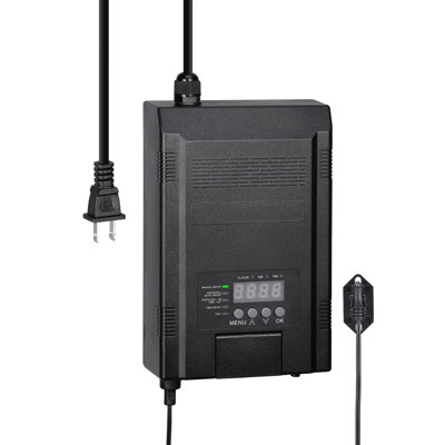 Transformateur de paysage extérieur 60W 120V à 12V basse tension avec minuterie et capteur de lumière à photocellule