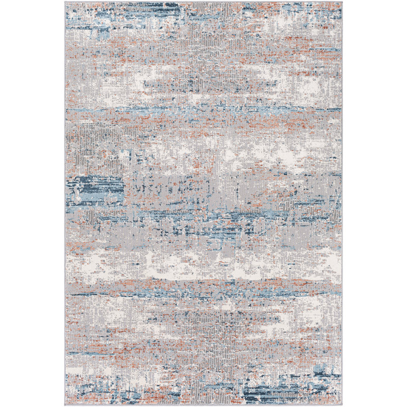 Tapis antirouille/ivoire abstract Adilynn, Rectangle 9 pi x 12 pi 4 po