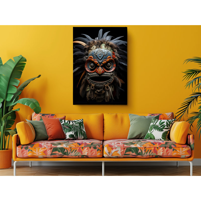 Hidden Heritage African Mask Africa Edition Canvas Wall Art Home Decoration, 36" H x 24" W
